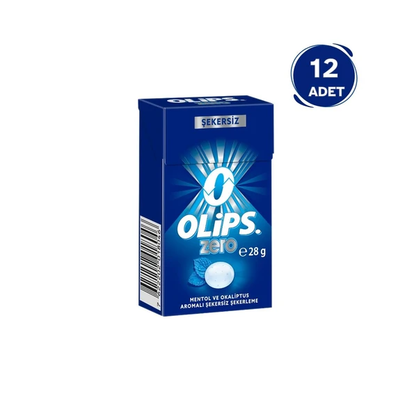 Olips Zero Şekersiz Mentol Okaliptus Aromalı Şeker 28 gr - 12 Adet ürün görseli 1
