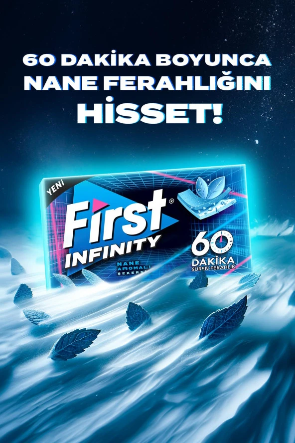 First Infinity 60 Dakika Nane Aromalı Şekersiz Sakız - 12 Adet ürün görseli 1