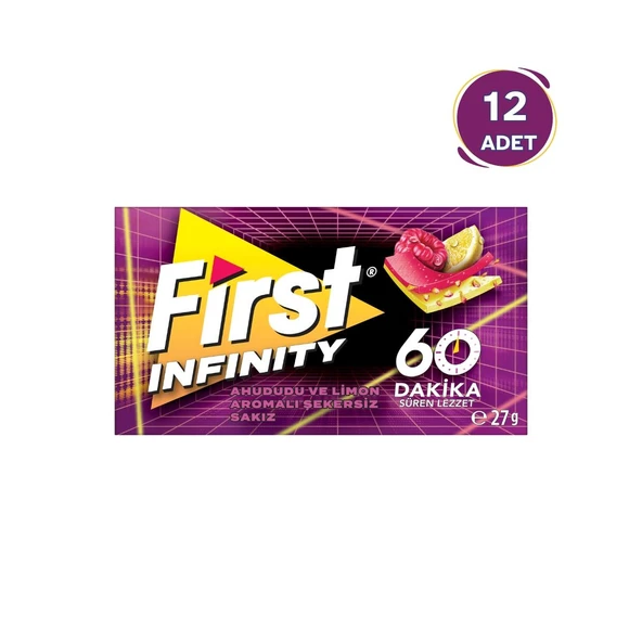 First Infinity 60 Dakika Ahududu & Limon Aromalı Şekersiz Sakız - 12 Adet ürün görseli 1