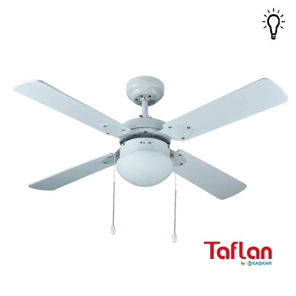 Kaşkar-Taflan L42015 Aydınlatmalı Beyaz Tavan Vantilatörü ürün görseli 1