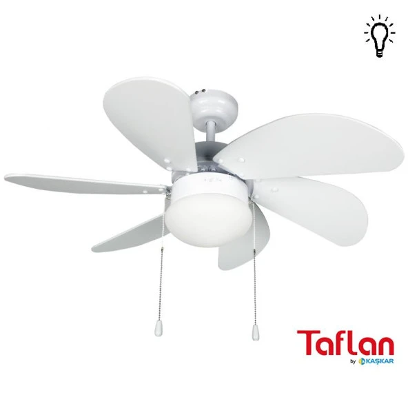 Kaşkar-Taflan L36009 Aydınlatmalı Beyaz Tavan Vantilatörü ürün görseli 1