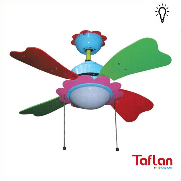 Kaşkar-Taflan Aydınlatmalı 4 Ahşap Kanatlı Tavan Vantilatörü ürün görseli 1