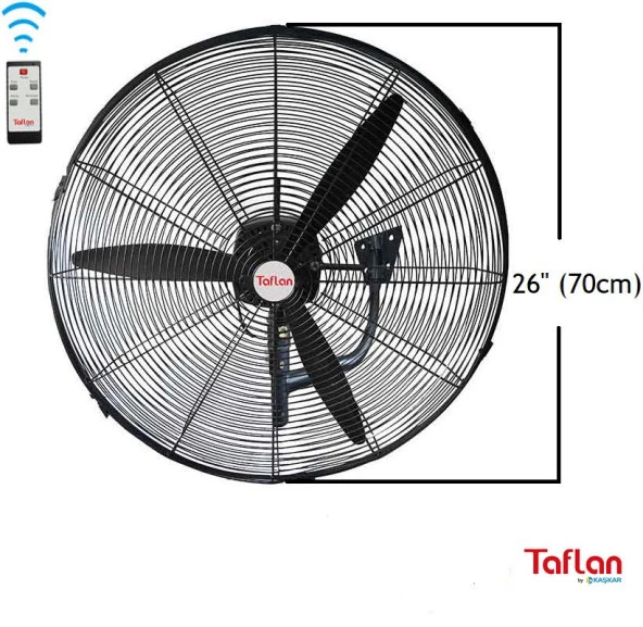 Taflan FLW-650 Uzaktan Kumandalı Sanayi Tipi Duvar Vantilatörü 180W 70cm ürün görseli 1