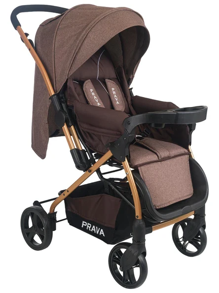 Prava Comfort Plus Çift Yönlü Bebek Arabası /Gold-Kahve ürün görseli 1
