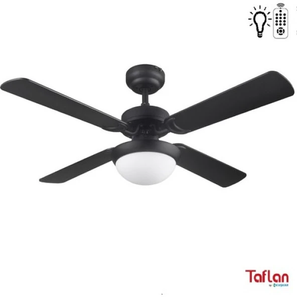 Taflan L42043 Uzaktan Kumandalı Lambalı Tavan Vantilatörü Siyah ürün görseli 1