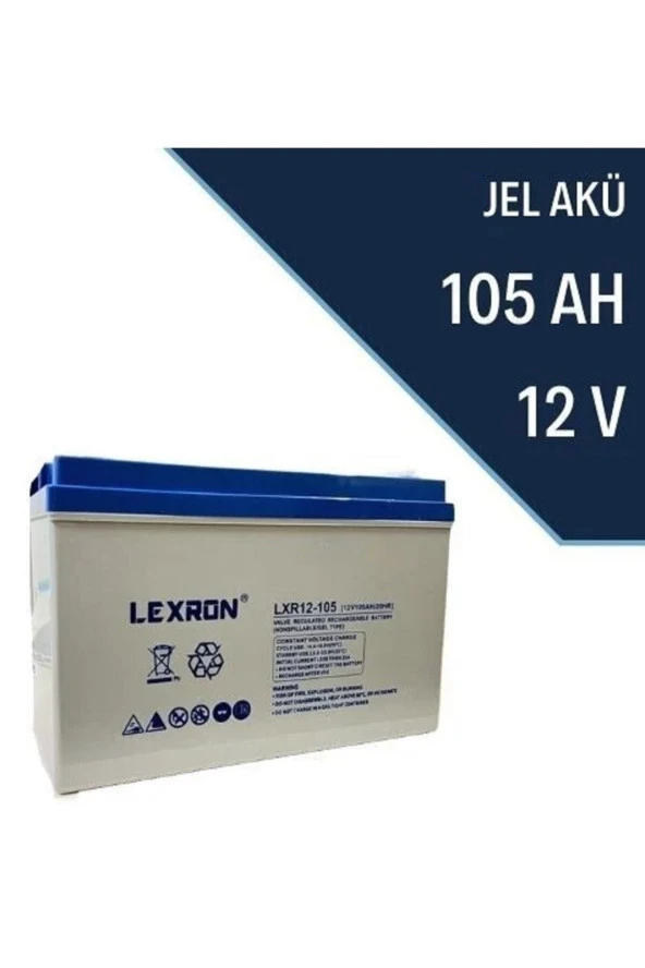 105 Amper 12 Volt Jel Akü - 105 Ah Jel Akü - 1 Adet ürün görseli 1