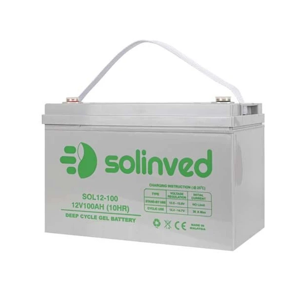 100 AH 12 V Carbon Jel Akü  Solinved ürün görseli 1