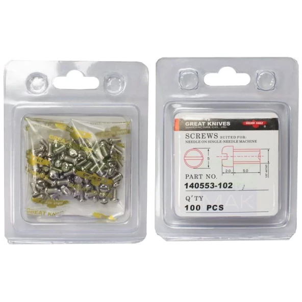 Golden Eagle 140553-102 Düz Makina İğne Vidası (100 Adet) ürün görseli 1