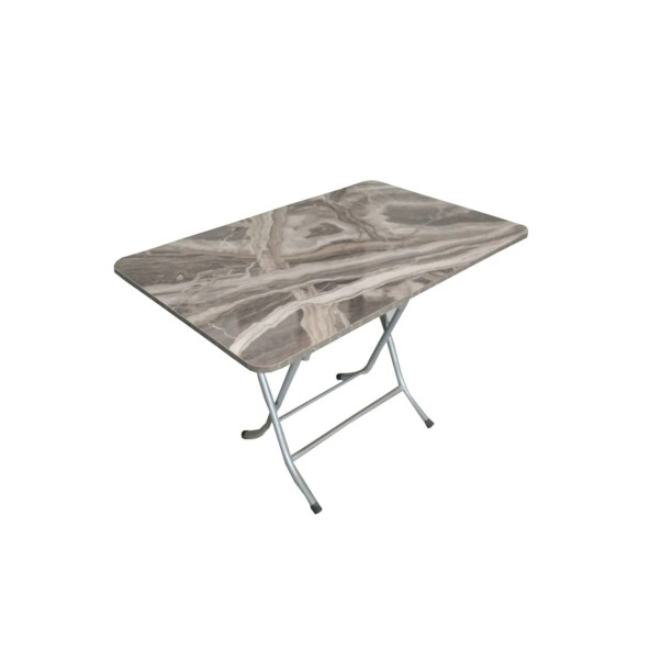 Mermer Desenli Krem Katlanır Balkon Masası - 50x80 cm ürün görseli 1