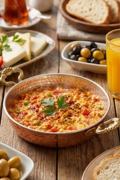 Turna Bakır Soylu Tava 3 No 18 Cm İnce Kırmızı Turna7604-1 ürün görseli 1