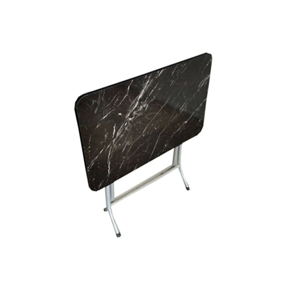 Siyah Mermer Desenli Katlanır Balkon Masası - 90x60 cm ürün görseli 1