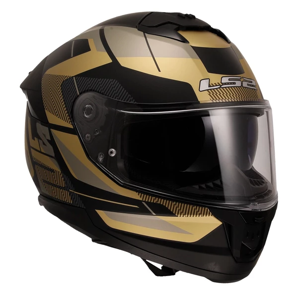 LS2 STREAM 2 ROAD MAT SİYAH-GOLD-GRİ KASK - Resim 5