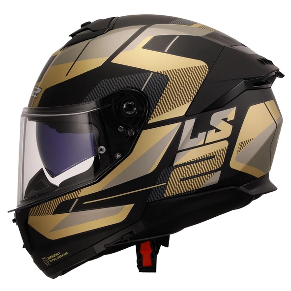 LS2 STREAM 2 ROAD MAT SİYAH-GOLD-GRİ KASK - Resim 2