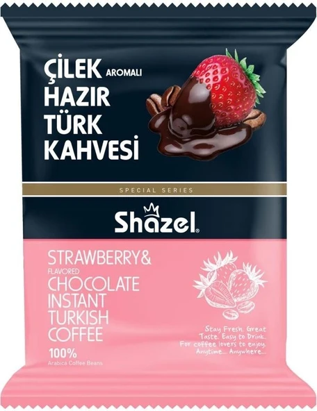 Shazel Special Çilekli Hazır Türk Kahvesi 100 gr 10'lu ürün görseli 1