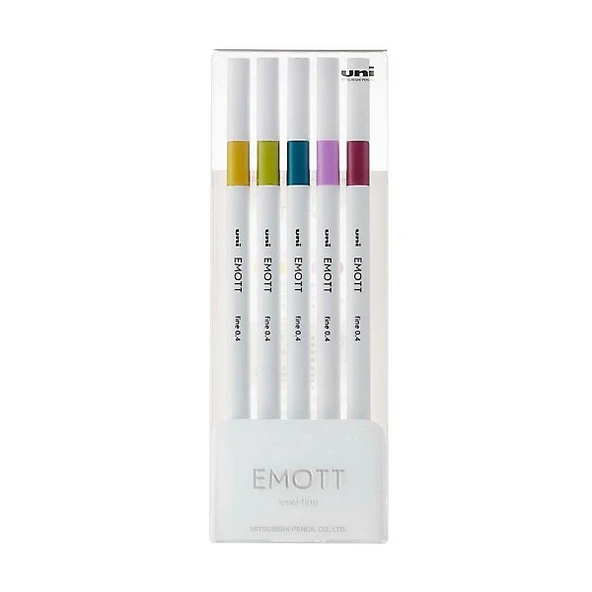 Uniball Emott 0.4mm 5'li Akrilik Uçlu Çizim Kalem Seti - Retro Renk / PEM-SY-5C-No:8 ürün görseli 1