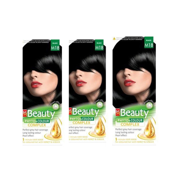 MM Beauty Saç Boyası M 18 Siyah (Black) ÜÇLÜ SET ürün görseli 1