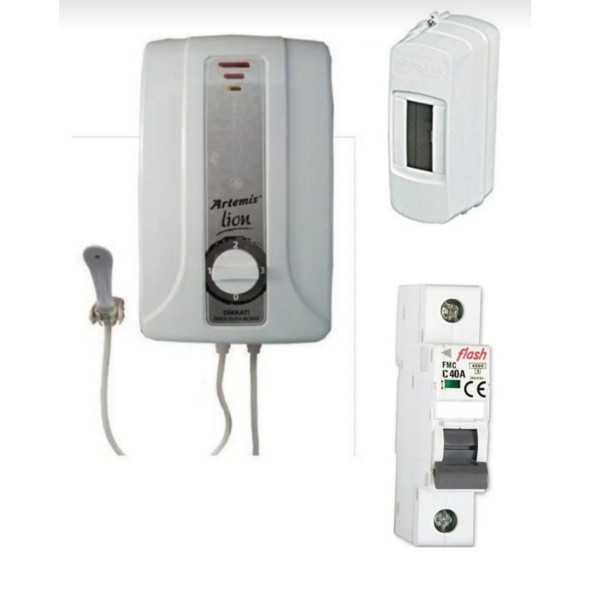Artemis Lion 7000 Watt Elektrikli Şofben Ani Su Isıtıcısı  sıgorta ve kutusu dahıl (2 Yıl Garantili) ürün görseli 1