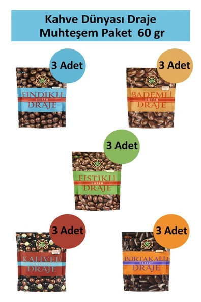 Kahve Dünyası Draje Muhteşem Paket 60 gr x 15 Adet ürün görseli 1