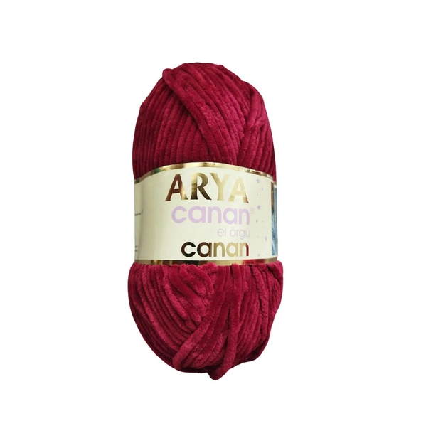 Canan Arya Kadife El Örgü İpi Bordo (ARY-010) ürün görseli 1