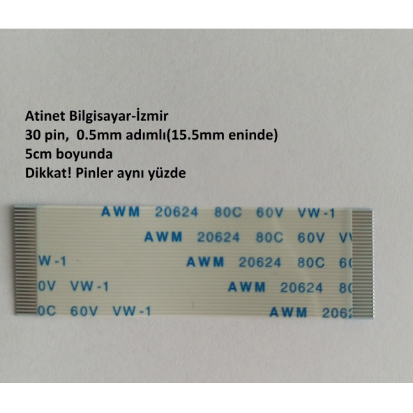 Awm 20624 80C 60V Vw-1 Flex Kablo 30 Pin  5Cm 30-0.5-5A ürün görseli 1