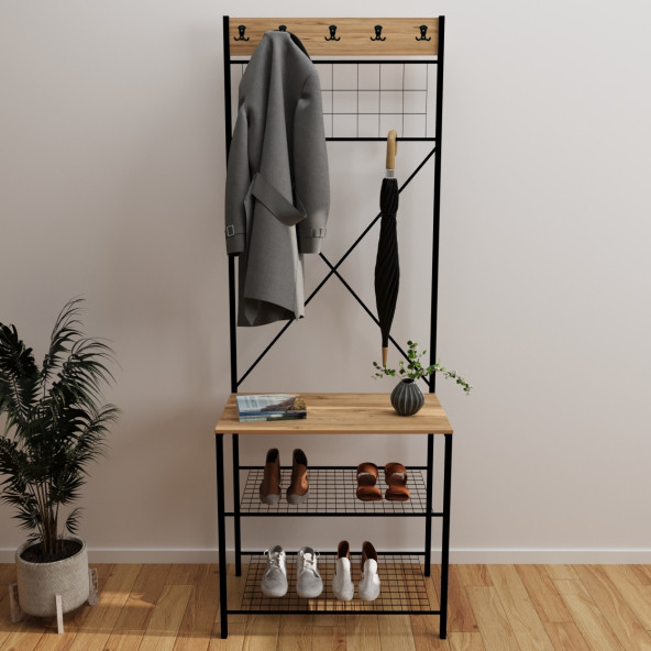 Eportatif Dar Metal Portmanto, Elbise Askılığı, Vestiyer, Ayakkabılık 1302 ürün görseli 1