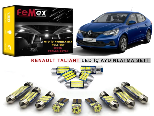 Renault Taliant LED İç Aydınlatma Ampul Seti FEMEX Parlak Beyaz ürün görseli 1