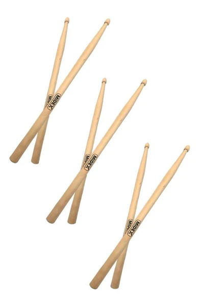 Midex Maple-100-5A-3X Ahşap Akça Ağaç Bateri Baget Davul Bageti 5A Drumsticks (3 Çift) ürün görseli 1