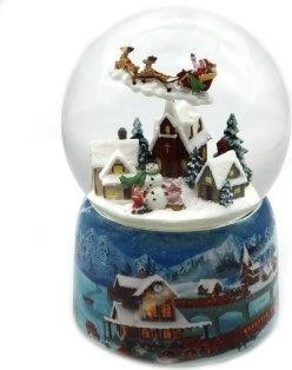 Yılbaşı Noel Temalı Müzikli Su Küresi 14X10 cm ürün görseli 1