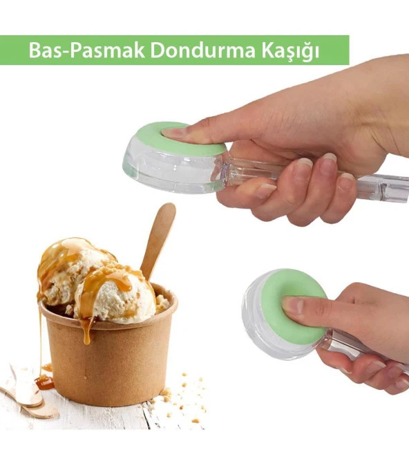 2 Adet Bas-Parmak Dondurma Kaşığı - Resim 2