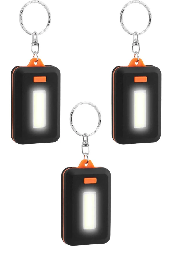 3 Adet Anahtarlık El Feneri Mini COB Led Lamba Acil Durum Işığı ürün görseli 1