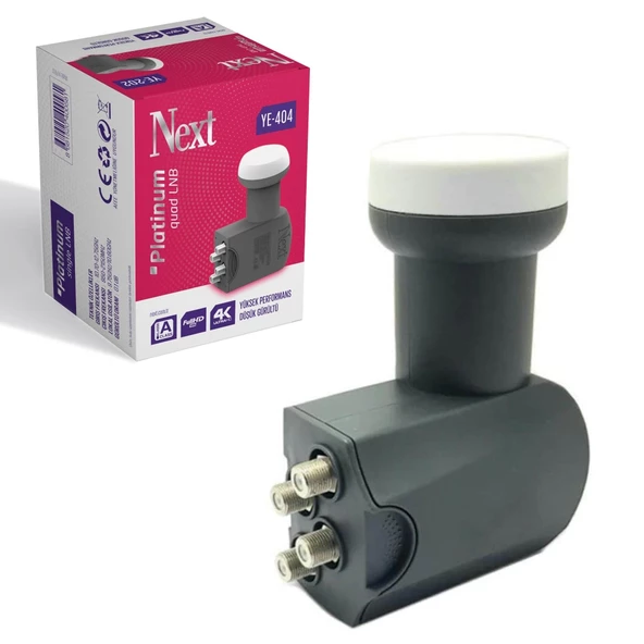 LNB DÖRTLÜ (QUAD) PLATİNUM 0.1DB 3D 4K NEXT YE-404 ürün görseli 1