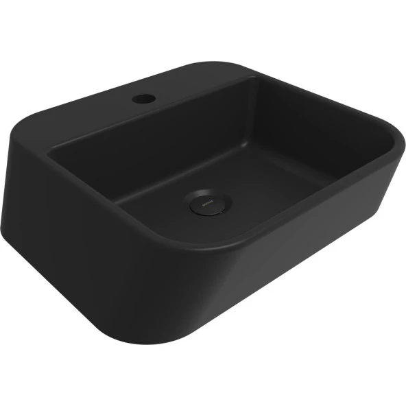 Bocchi Firenze Çanak Lavabo 50x42 cm Mat Siyah 1074-004-0126 ürün görseli 1