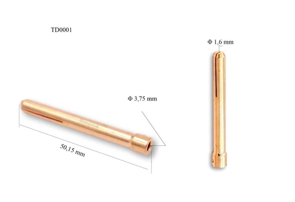 Trafimet Tig 17/18/26 Tungsten Sıkıcı Kollet 10lu Paket  2,4mm ürün görseli 1