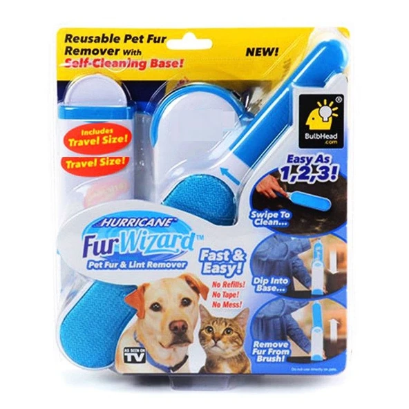 Hurricane Fur Wizard Tüy Toz Toplama Fırça Seti Kedi Köpek ürün görseli 1