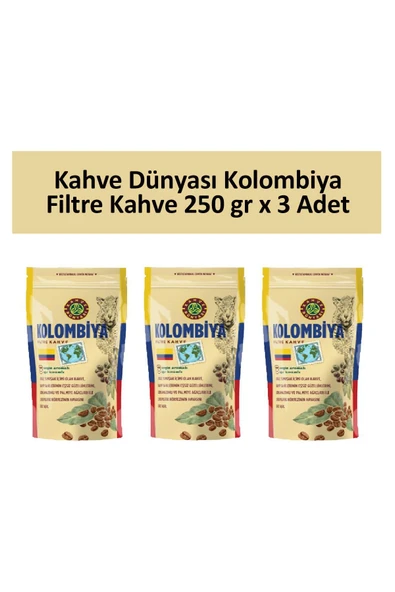 Kahve Dünyası Kolombiya Filtre Kahve 250 gr x 3 Adet ürün görseli 1