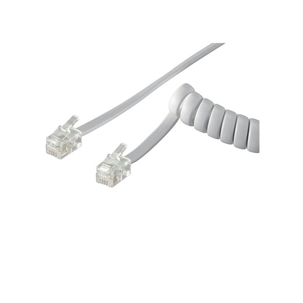 KAREL TİPİ TELEFON AHİZE SPRAL KABLOSU GRİ 10LU PAKET ürün görseli 1