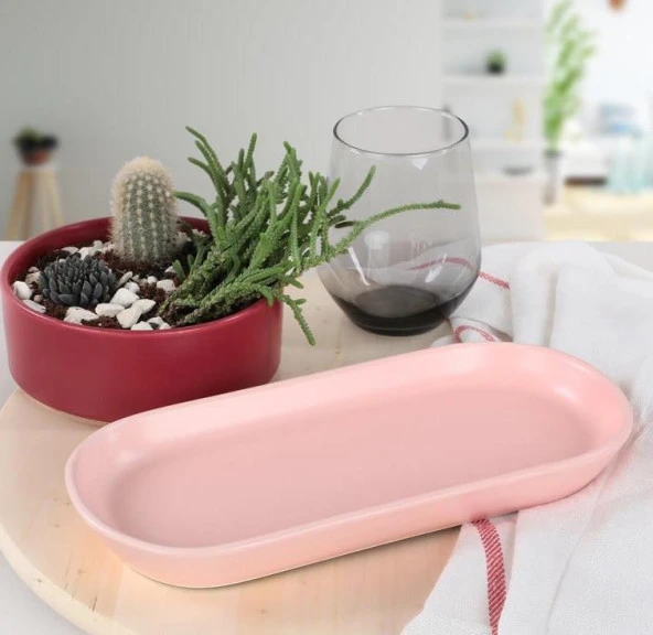 Keramika Noyan 26 cm Açık Pembe Kayık Tabak ürün görseli 1