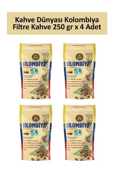 Kahve Dünyası Kolombiya Filtre Kahve 250 gr x 4 Adet ürün görseli 1