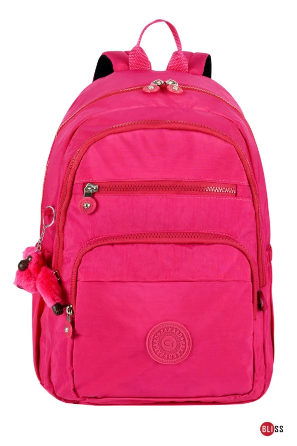 Pembe Unisex Günlük & Okul Su Geçirmez Krinkıl Kumaş Sırt Çantası ürün görseli 1
