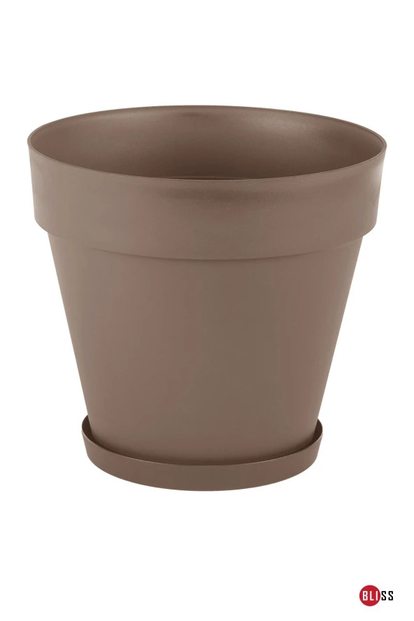 10 lt Mocha Renk Tabaklı Izgaralı Dekoratif Plastik Yalı Saksı ürün görseli 1