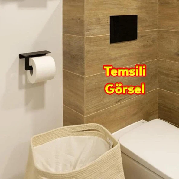 Dekoratif Lüks Tuvalet Kağıtlık Aparat Vidalı WC Kağıt Standı Paslanmaz Metal Sağlam Siyah Estetik ürün görseli 1