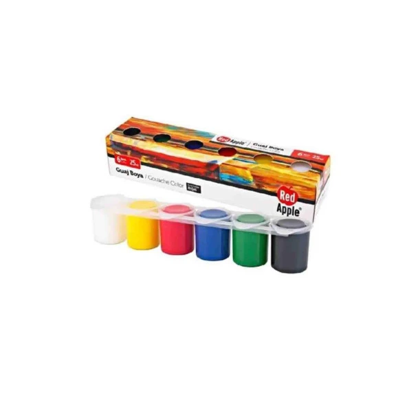 Red Apple Guaj Boya Sıralı 6 Renk 6X25 Ml. Rg-6 ürün görseli 1