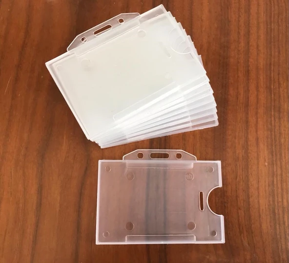 Personel Yaka Kartı Plastik Koruyucu Kart Kılıf Yatay 50 Adet ürün görseli 1