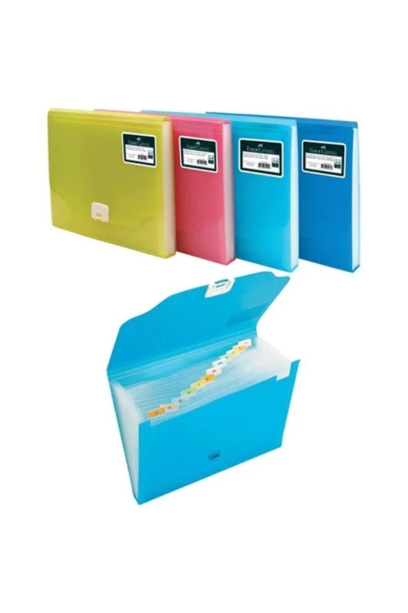 Faber Castell Körüklü Dosya Neon Renkler Kırmızı 5075392100 ürün görseli 1