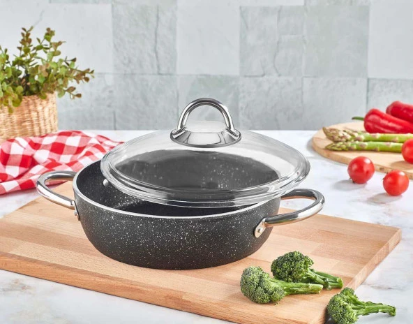 Kahramanlar Granit Kısa Tencere 24 CM ürün görseli 1