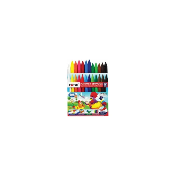 Fatih Mum Pastel Boya Polymer Crayons Kısa 12 Renk Mum Pastel Boya ürün görseli 1