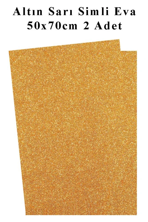 Altın Sarı Gold Simli Eva 50x70 cm 2 Adet Simli Eva Süngeri Okul Kreş Anasınıfı Elişi Etkinlikleri ürün görseli 1
