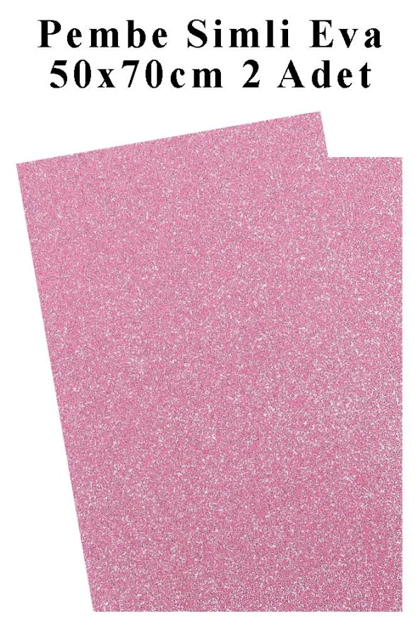 Pembe Simli Eva 50x70 cm 2 Adet Simli Eva Süngeri Okul Kreş Anasınıfı Elişi Etkinlikleri ürün görseli 1