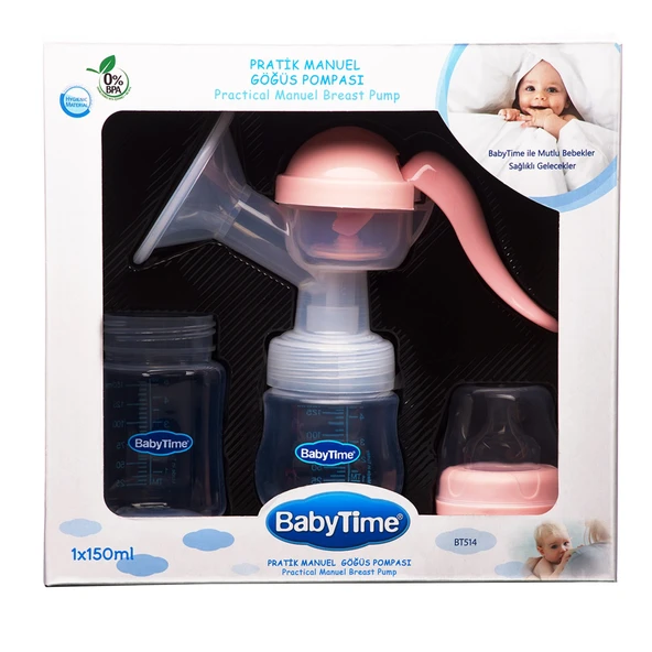 BabyTime Pratik Manuel Göğüs Pompası Pembe ürün görseli 1