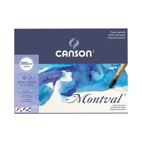 Canson Montval Sulu Boya Blok Pad Canmontv 12 Yaprak 24x32 CM 300 GR Sulu Boya Blok ürün görseli 1
